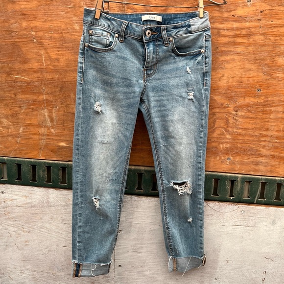 Dex distressed cuffed ankle jeans sz 27 - Picture 1 of 7